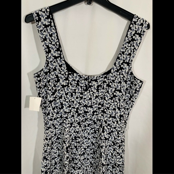 NEW $475 Nicole Miller Silk‎ Floral Print Midi Dress in Black/White [SZ 6 ] - Picture 8 of 8